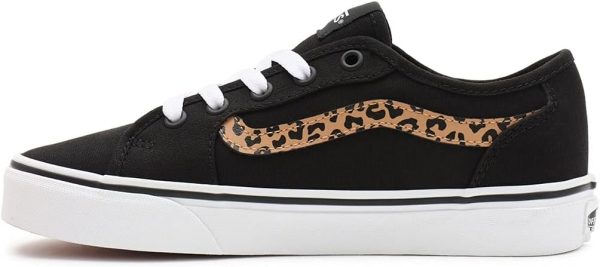 Vans Women's Low-Top Trainer Sneaker, Cheetah Stripe Black White, 7