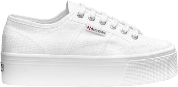 Superga Women's 2790 Platform Sneaker, White, 8.5