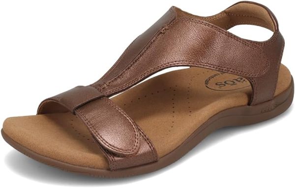 Taos The Show Premium Leather Women's Sandal - Experience Everyday Style, Comfort, Arch Support, Cooling Gel Padding and an Adjustable Fit for Exceptional Walking Comfort