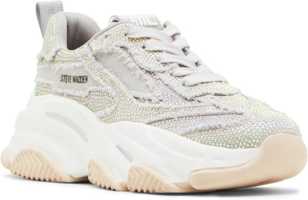 Steve Madden Women's Permit Sneaker, Rhinestone, 8