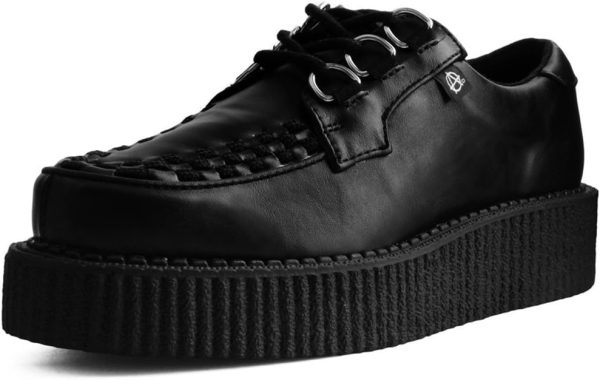 Anarchic T2270 Unisex-Adult Creepers, Black Faux Leather Creeper Shoes- US: