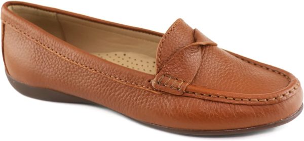 Women's Genuine Leather Casual Comfort Slip on Loafers