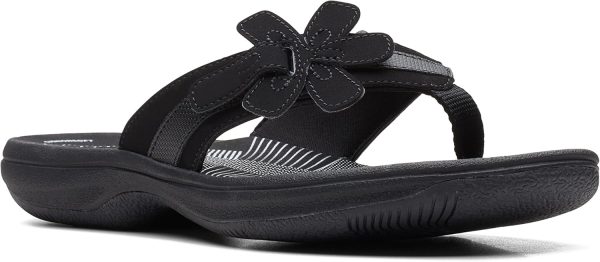 Clarks-Brinkley-Flora-Sandals-Womens,-Black Synthtic/black sole-9-M