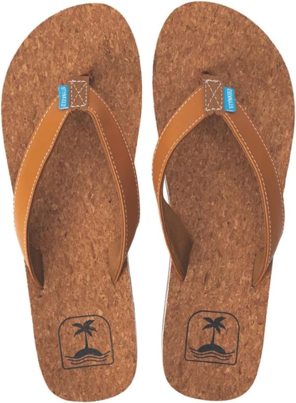 Stynkeez Coconut Infused Unisex Sandals – Ultra Soft Cushion Footbed with Arch Support, Faux Leather Straps, Coconut Scent Soles, Sandals for Beach & Casual Wear | Foot Forming Comfort Cork