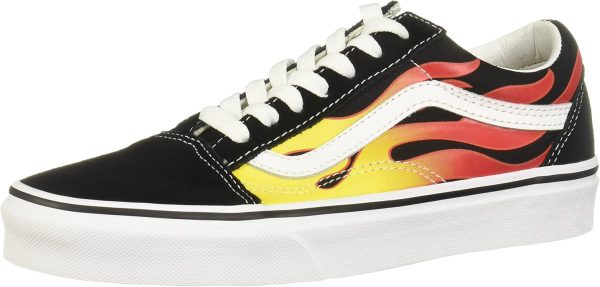 Vans Unisex Low-Top Sneakers, Flame Black, 13 US Men